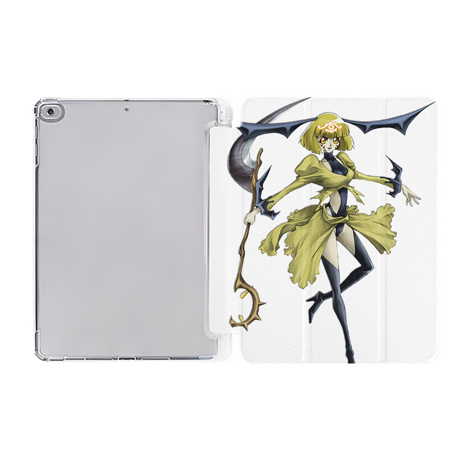 （画像用） 遊☆戯☆王 Yu-Gi-Oh! IPad ケース ペン収納付き 三つ折りスタンド PUレザー×シリコン 対応機種9.5/10.5/10.9インチ